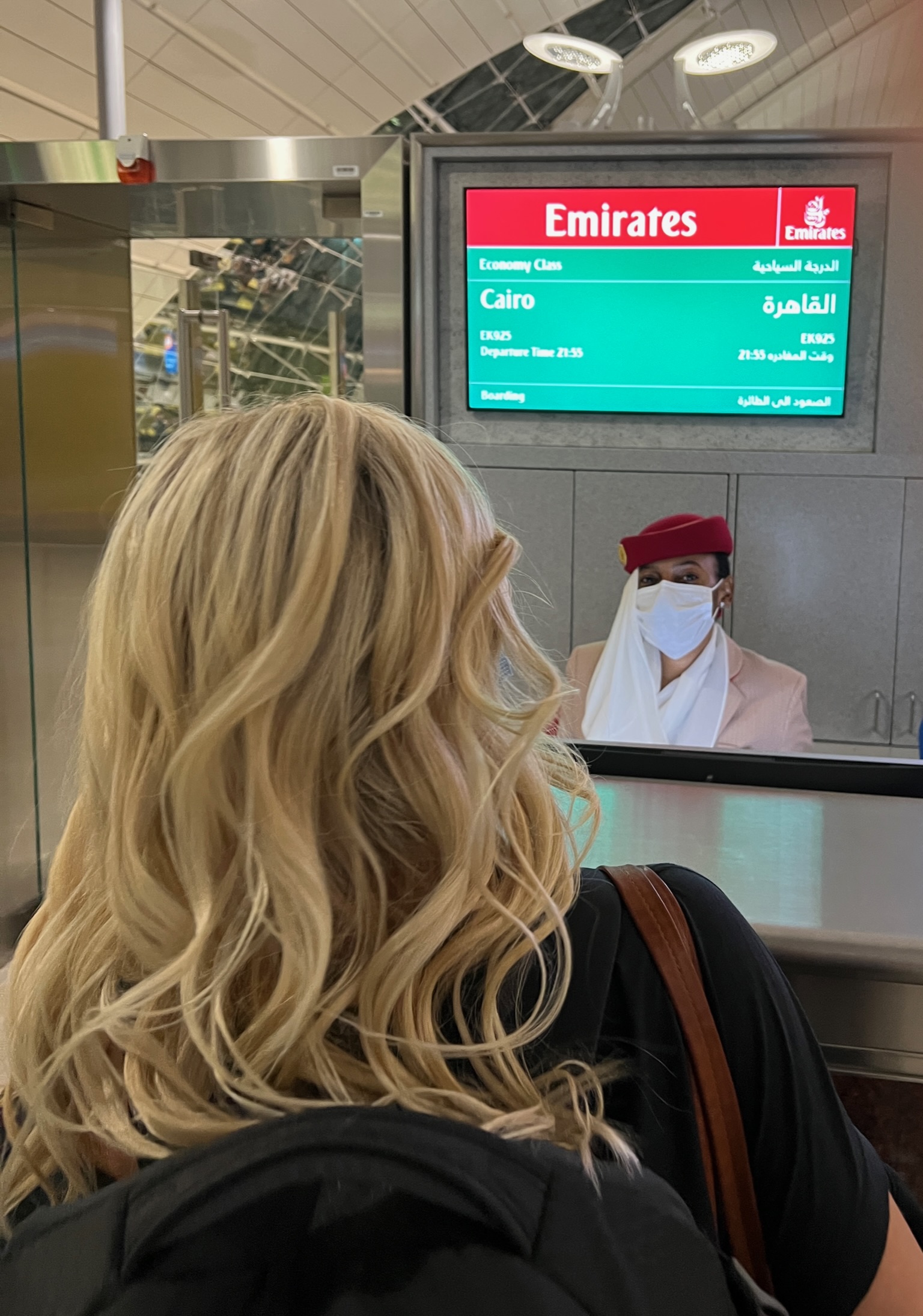 Boarding Emirates flight